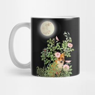 Night Fox Under Wild Rose Mug